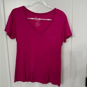 Women's V-Neck Pink/Fuchsia Top